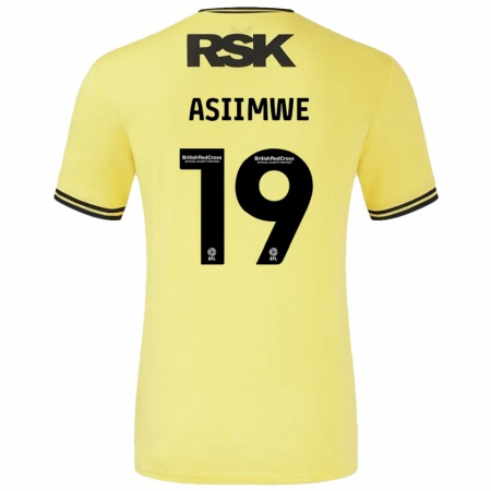 Kandiny Kinder Nathan Asiimwe #19 Gelb Schwarz Auswärtstrikot Trikot 2024/25 T-Shirt