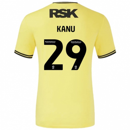 Kandiny Kinder Daniel Kanu #29 Gelb Schwarz Auswärtstrikot Trikot 2024/25 T-Shirt