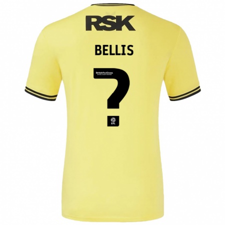 Kandiny Kinder Reece Bellis #0 Gelb Schwarz Auswärtstrikot Trikot 2024/25 T-Shirt