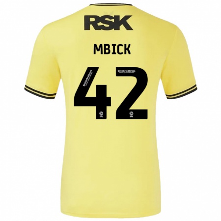 Kandiny Kinder Micah Mbick #42 Gelb Schwarz Auswärtstrikot Trikot 2024/25 T-Shirt