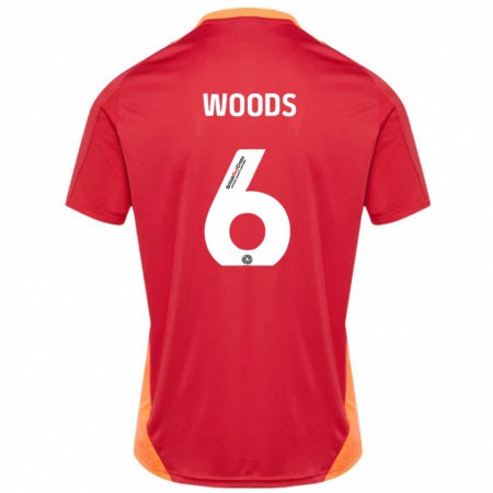 Kandiny Kinder Ryan Woods #6 Blau Cremeweiß Auswärtstrikot Trikot 2024/25 T-Shirt