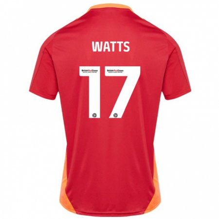 Kandiny Kinder Caleb Watts #17 Blau Cremeweiß Auswärtstrikot Trikot 2024/25 T-Shirt