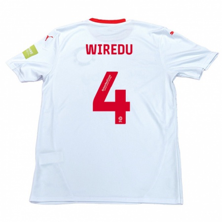 Kandiny Kinder Brendan Wiredu #4 Weiß Auswärtstrikot Trikot 2024/25 T-Shirt