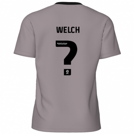 Kandiny Kinder Makai Welch #0 Grau Auswärtstrikot Trikot 2024/25 T-Shirt