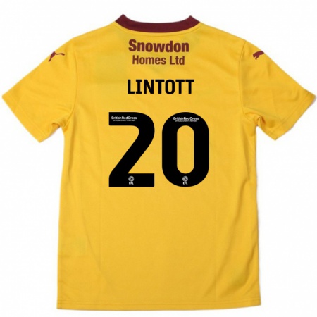 Kandiny Kinder Harvey Lintott #20 Orange Burgunderrot Auswärtstrikot Trikot 2024/25 T-Shirt