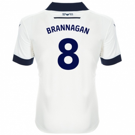 Kandiny Kinder Cameron Brannagan #8 Weiß Marineblau Auswärtstrikot Trikot 2024/25 T-Shirt