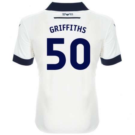 Kandiny Kinder Louis Griffiths #50 Weiß Marineblau Auswärtstrikot Trikot 2024/25 T-Shirt