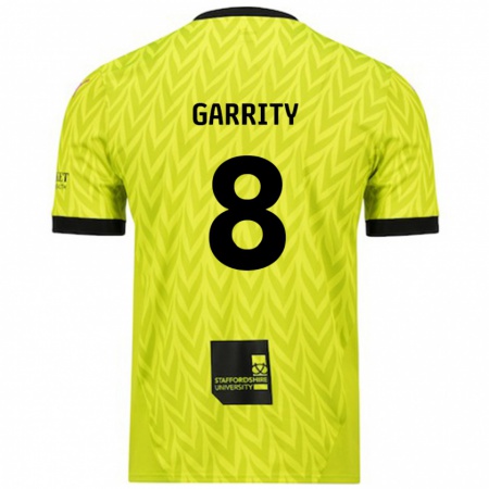 Kandiny Kinder Ben Garrity #8 Fluoreszierend Grün Auswärtstrikot Trikot 2024/25 T-Shirt