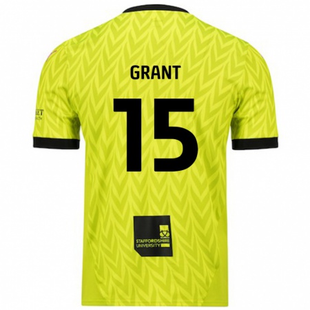 Kandiny Kinder Conor Grant #15 Fluoreszierend Grün Auswärtstrikot Trikot 2024/25 T-Shirt