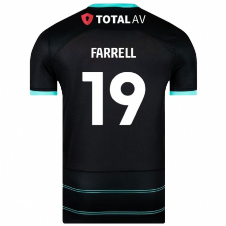 Kandiny Kinder Jacob Farrell #19 Schwarz Auswärtstrikot Trikot 2024/25 T-Shirt