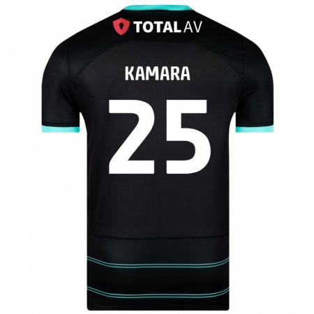 Kandiny Kinder Abdoulaye Kamara #25 Schwarz Auswärtstrikot Trikot 2024/25 T-Shirt