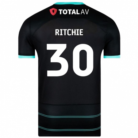 Kandiny Kinder Matt Ritchie #30 Schwarz Auswärtstrikot Trikot 2024/25 T-Shirt