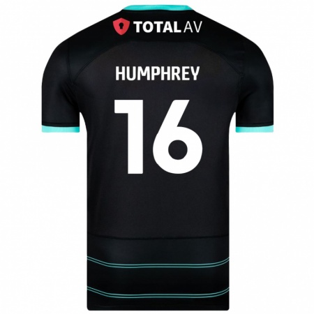 Kandiny Kinder Ella Humphrey #16 Schwarz Auswärtstrikot Trikot 2024/25 T-Shirt