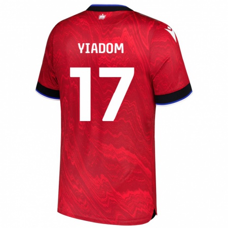 Kandiny Kinder Andy Yiadom #17 Rot Schwarz Auswärtstrikot Trikot 2024/25 T-Shirt