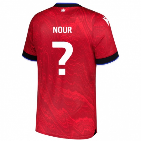 Kandiny Kinder Aaron Nour #0 Rot Schwarz Auswärtstrikot Trikot 2024/25 T-Shirt