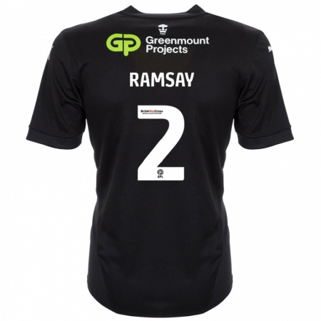 Kandiny Kinder Calvin Ramsay #2 Schwarz Auswärtstrikot Trikot 2024/25 T-Shirt