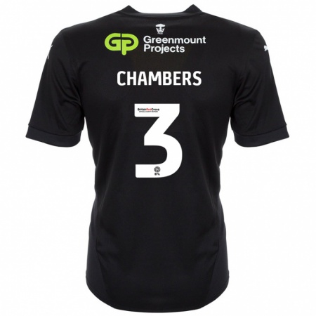 Kandiny Kinder Luke Chambers #3 Schwarz Auswärtstrikot Trikot 2024/25 T-Shirt