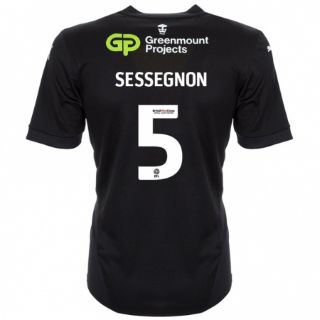 Kandiny Kinder Steven Sessegnon #5 Schwarz Auswärtstrikot Trikot 2024/25 T-Shirt