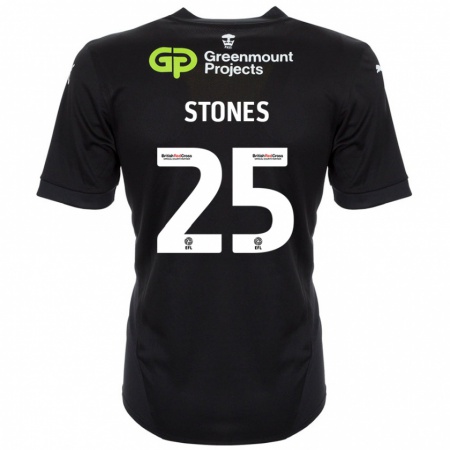 Kandiny Kinder Josh Stones #25 Schwarz Auswärtstrikot Trikot 2024/25 T-Shirt