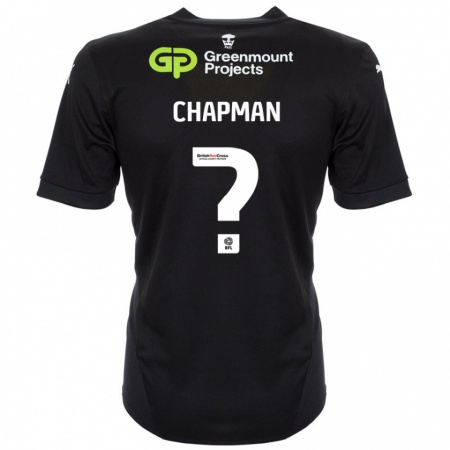 Kandiny Kinder Llyton Chapman #0 Schwarz Auswärtstrikot Trikot 2024/25 T-Shirt