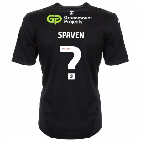 Kandiny Kinder Jake Spaven #0 Schwarz Auswärtstrikot Trikot 2024/25 T-Shirt