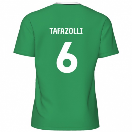 Kandiny Kinder Ryan Tafazolli #6 Grün Weiße Streifen Auswärtstrikot Trikot 2024/25 T-Shirt