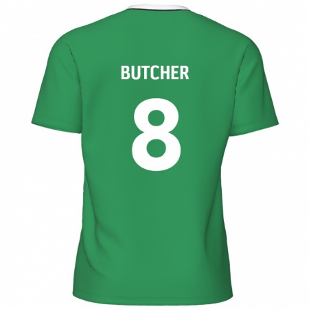 Kandiny Kinder Matt Butcher #8 Grün Weiße Streifen Auswärtstrikot Trikot 2024/25 T-Shirt