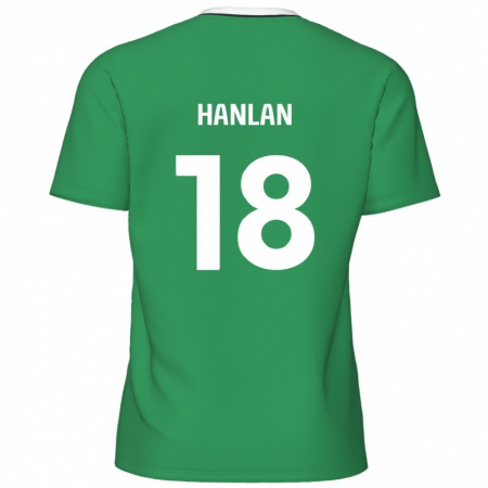 Kandiny Kinder Brandon Hanlan #18 Grün Weiße Streifen Auswärtstrikot Trikot 2024/25 T-Shirt