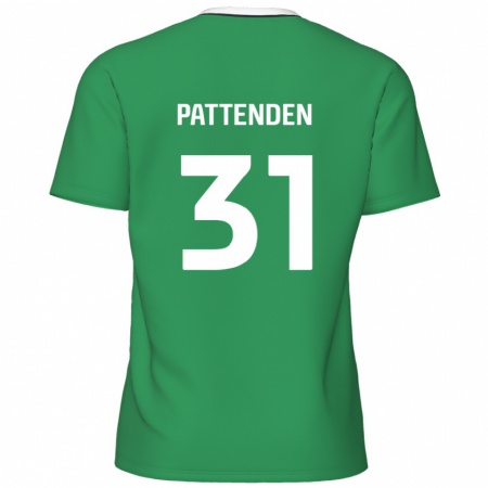 Kandiny Kinder Jasper Pattenden #31 Grün Weiße Streifen Auswärtstrikot Trikot 2024/25 T-Shirt