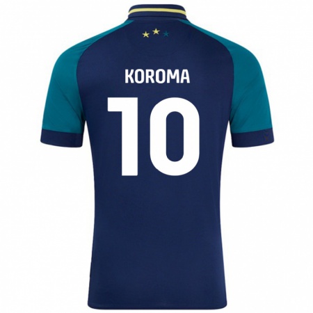 Kandiny Kinder Josh Koroma #10 Marine Dunkelgrün Auswärtstrikot Trikot 2024/25 T-Shirt