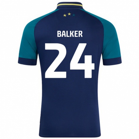 Kandiny Kinder Radinio Balker #24 Marine Dunkelgrün Auswärtstrikot Trikot 2024/25 T-Shirt