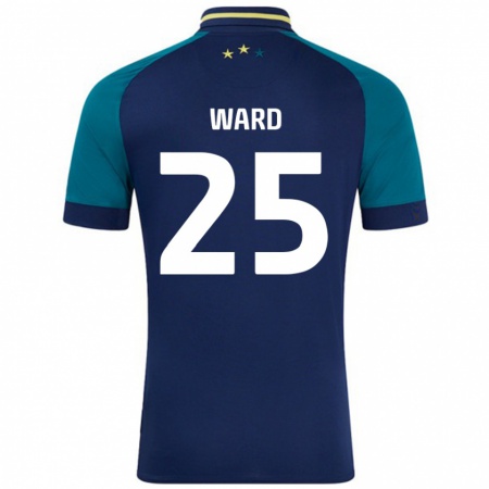 Kandiny Kinder Danny Ward #25 Marine Dunkelgrün Auswärtstrikot Trikot 2024/25 T-Shirt