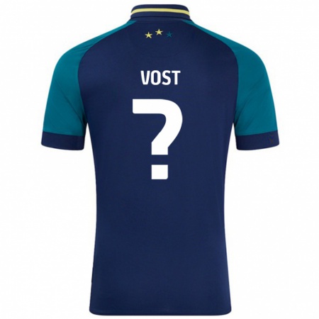 Kandiny Kinder Daniel Vost #0 Marine Dunkelgrün Auswärtstrikot Trikot 2024/25 T-Shirt