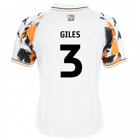 Kandiny Kinder Ryan Giles #3 Weiß Auswärtstrikot Trikot 2024/25 T-Shirt