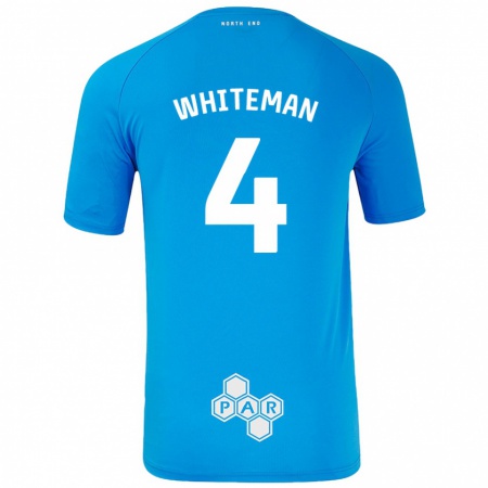 Kandiny Kinder Ben Whiteman #4 Himmelblau Auswärtstrikot Trikot 2024/25 T-Shirt