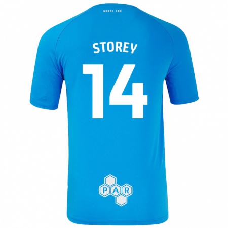 Kandiny Kinder Jordan Storey #14 Himmelblau Auswärtstrikot Trikot 2024/25 T-Shirt