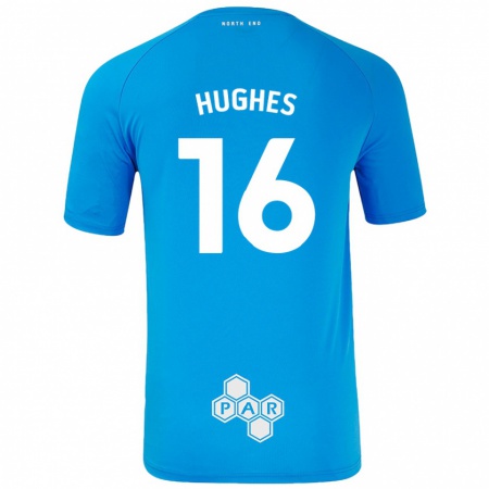 Kandiny Kinder Andrew Hughes #16 Himmelblau Auswärtstrikot Trikot 2024/25 T-Shirt