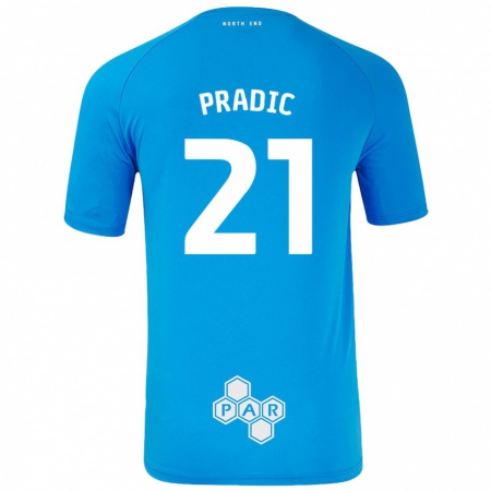 Kandiny Kinder James Pradic #21 Himmelblau Auswärtstrikot Trikot 2024/25 T-Shirt