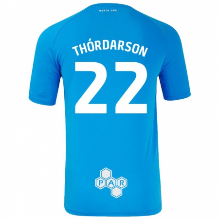 Kandiny Kinder Stefán Teitur Thórdarson #22 Himmelblau Auswärtstrikot Trikot 2024/25 T-Shirt