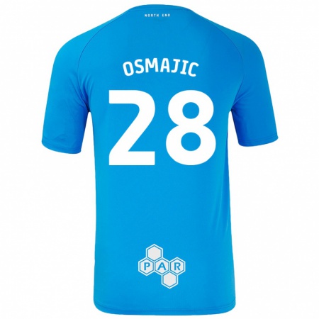 Kandiny Kinder Milutin Osmajic #28 Himmelblau Auswärtstrikot Trikot 2024/25 T-Shirt