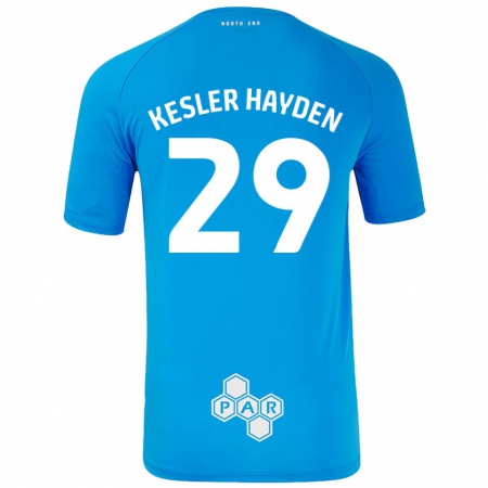 Kandiny Kinder Kaine Kesler-Hayden #29 Himmelblau Auswärtstrikot Trikot 2024/25 T-Shirt