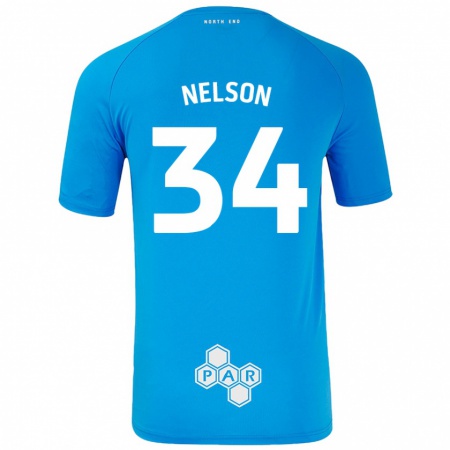 Kandiny Kinder Kitt Nelson #34 Himmelblau Auswärtstrikot Trikot 2024/25 T-Shirt