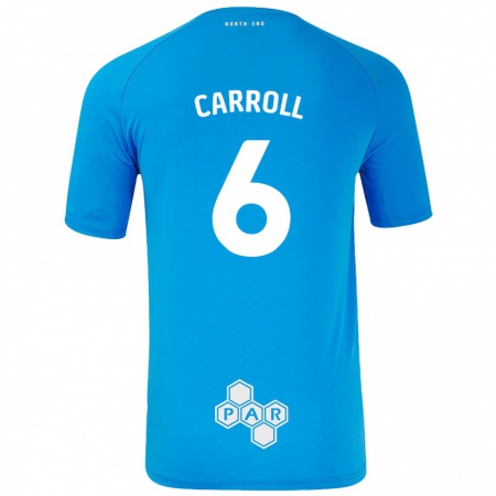 Kandiny Kinder Jenna Carroll #6 Himmelblau Auswärtstrikot Trikot 2024/25 T-Shirt