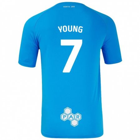 Kandiny Kinder Danielle Young #7 Himmelblau Auswärtstrikot Trikot 2024/25 T-Shirt