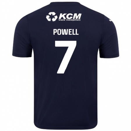 Kandiny Kinder Joe Powell #7 Marineblau Auswärtstrikot Trikot 2024/25 T-Shirt