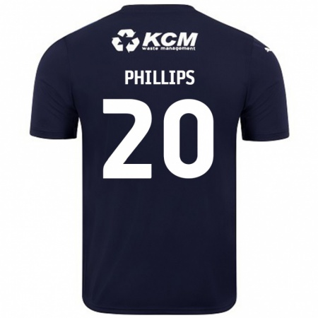 Kandiny Kinder Dillon Phillips #20 Marineblau Auswärtstrikot Trikot 2024/25 T-Shirt