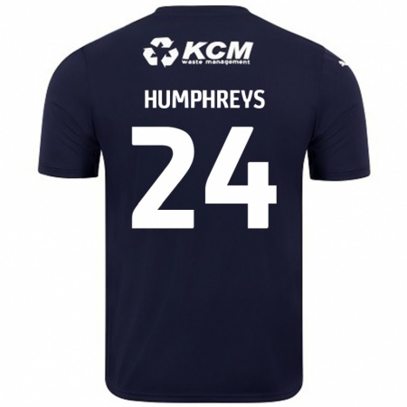 Kandiny Kinder Cameron Humphreys #24 Marineblau Auswärtstrikot Trikot 2024/25 T-Shirt