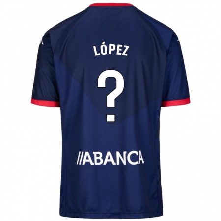 Kandiny Kinder Rubén López #27 Marineblau Auswärtstrikot Trikot 2024/25 T-Shirt