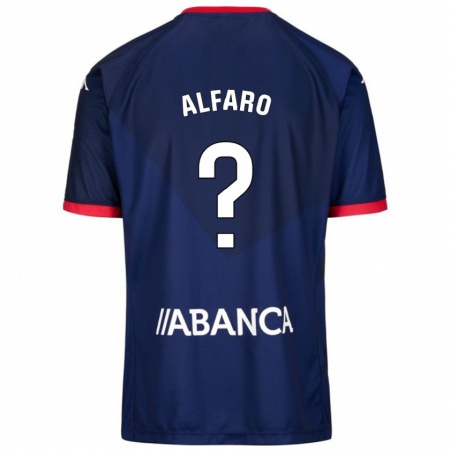 Kandiny Kinder Alejandro Alfaro #12 Marineblau Auswärtstrikot Trikot 2024/25 T-Shirt