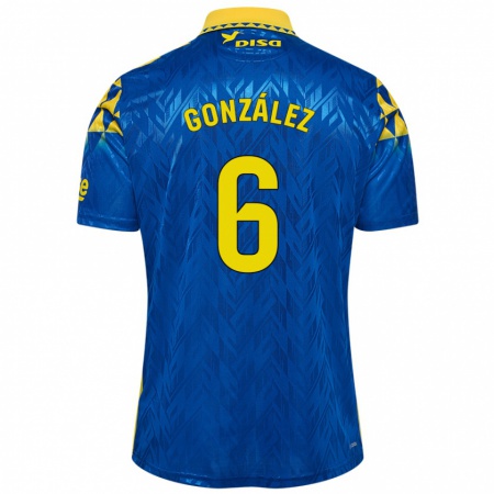 Kandiny Kinder Fabio González #6 Blau Gelb Auswärtstrikot Trikot 2024/25 T-Shirt